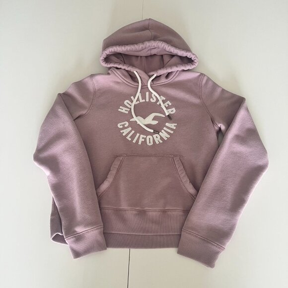 Hollister Pullover Hoodie Womens Size M Dusty Pink Y2K Skater Surf Streetwear - Picture 3 of 7